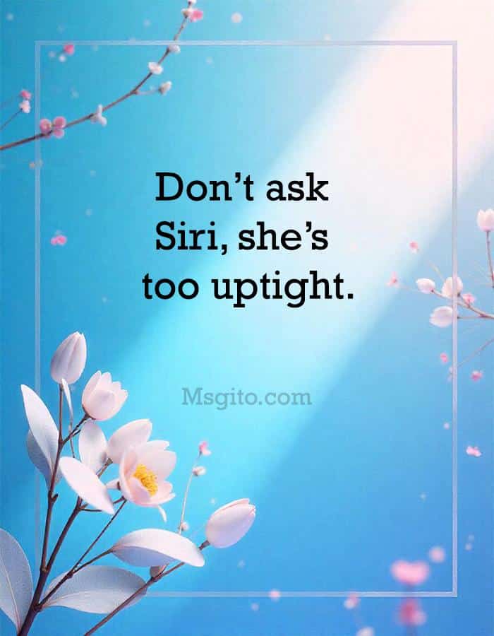 Don’t ask Siri, she’s too uptight.