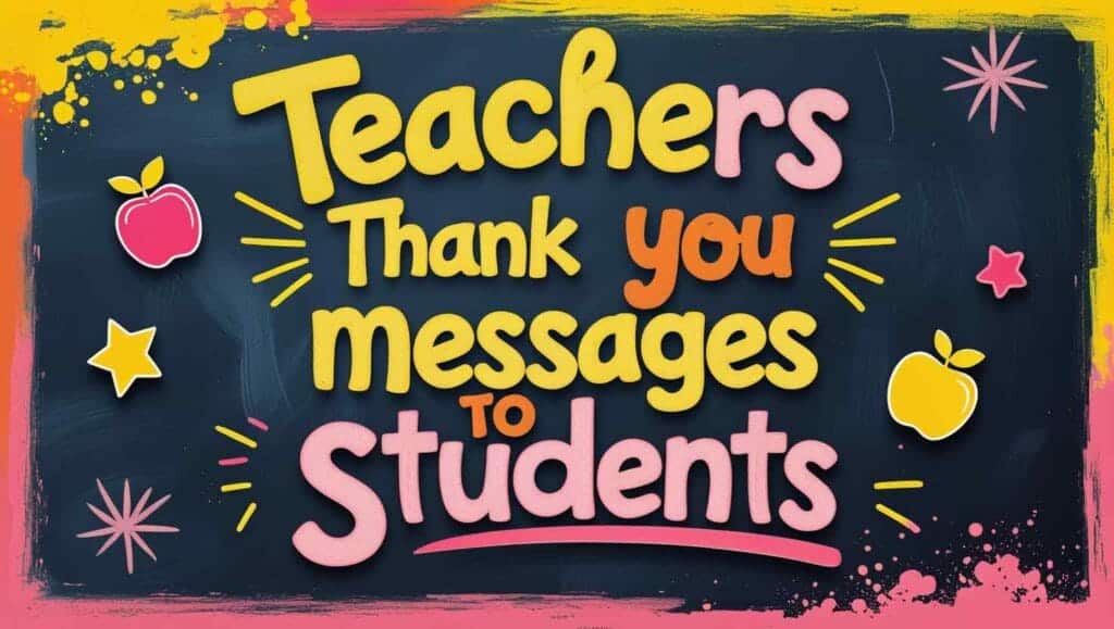 Teachers Thank You Messages and cards to Students
