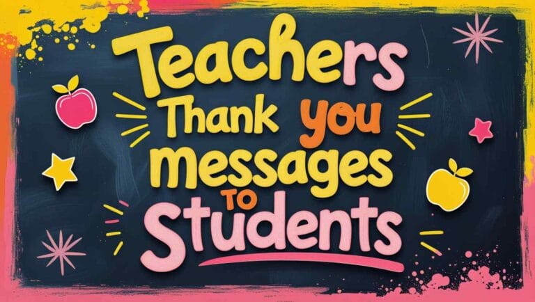 Teachers Thank You Messages and cards to Students