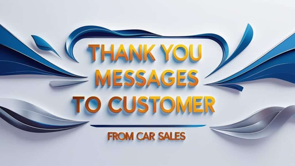 Thank You Messages and cards to Customer From Car Sales