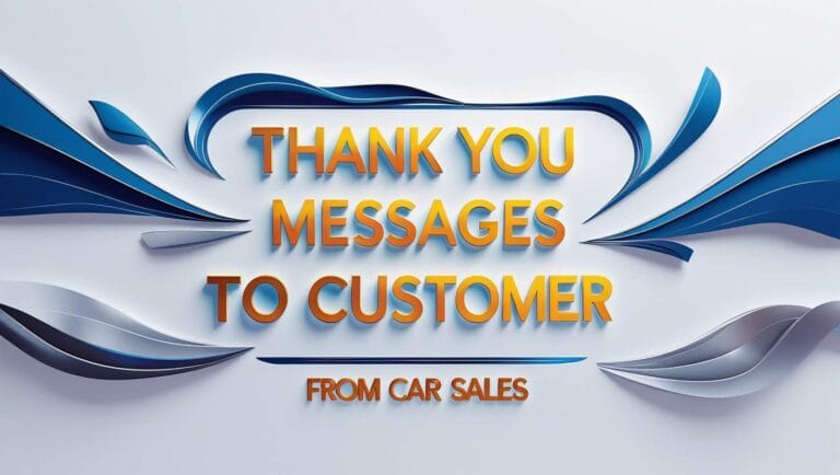 Thank You Messages and cards to Customer From Car Sales